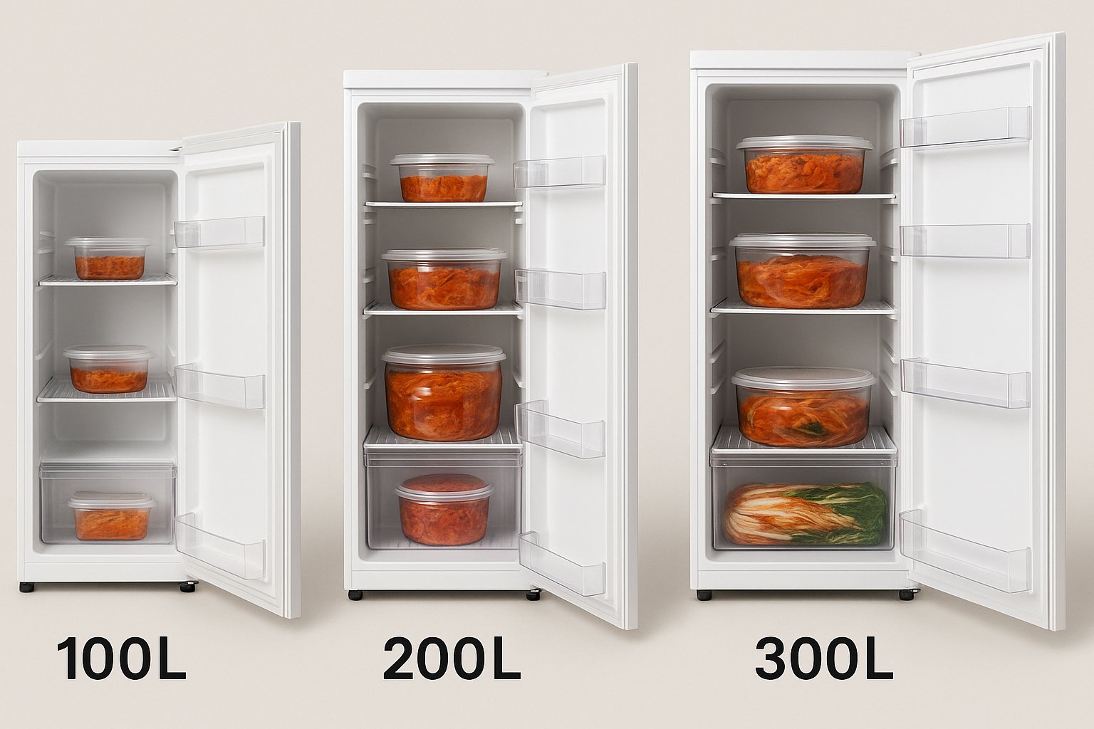 소형 김치냉장고 스탠드형 용량 비교