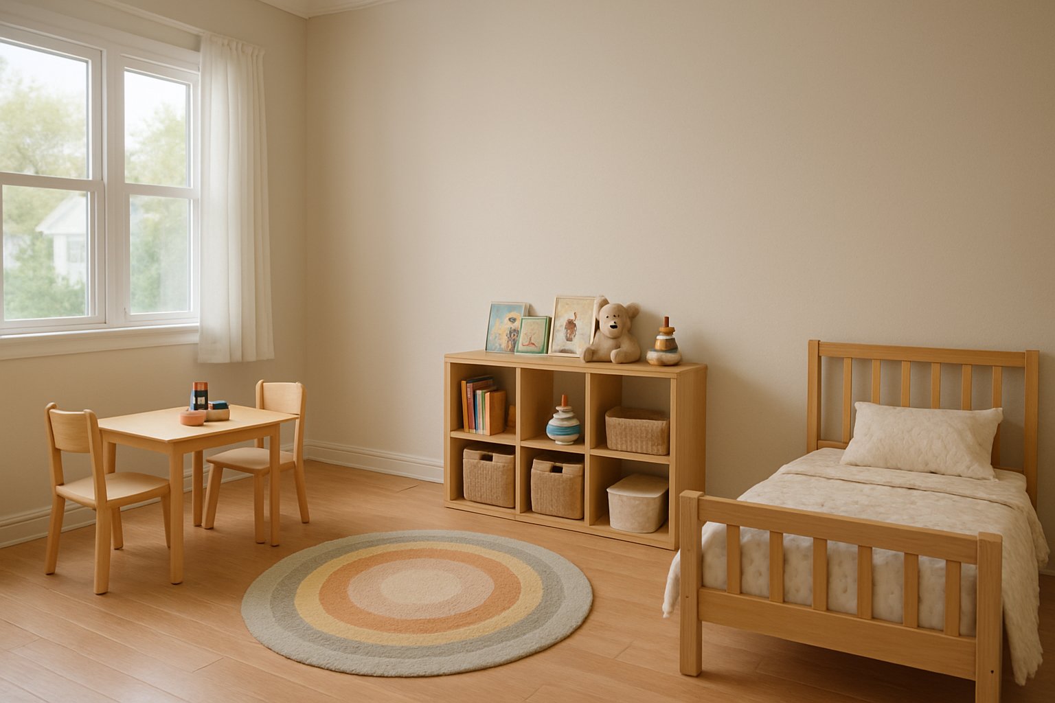 지역별로 색이 다른 지도를 보는 가족