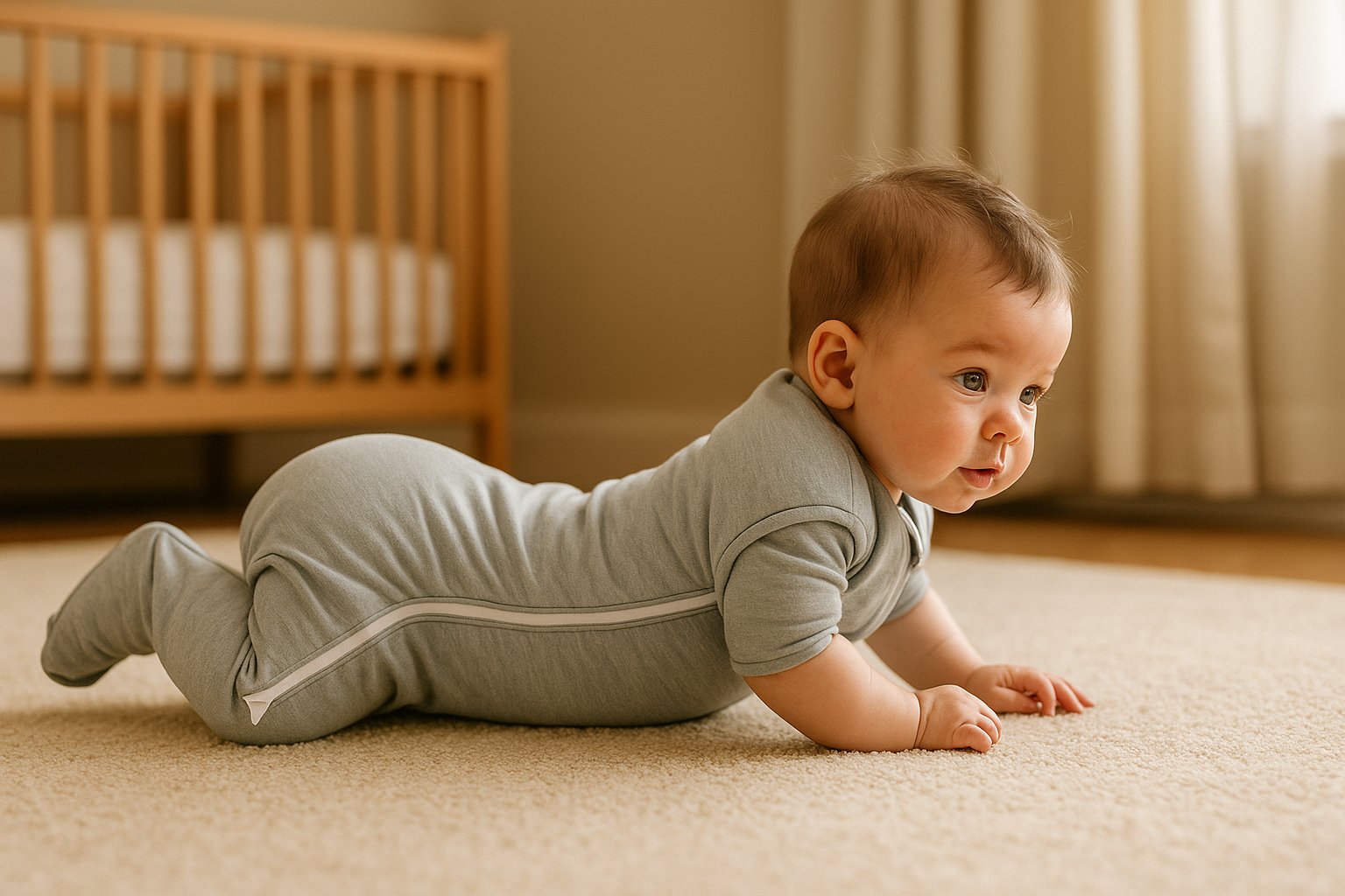 뒤집기 전조를 보이는 아기의 모습